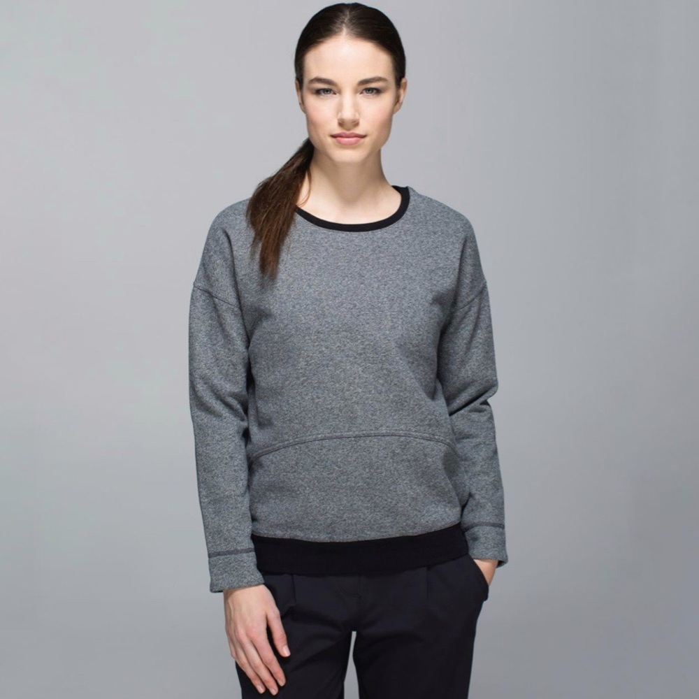Lululemon | Keep Up Crew in Heathered Speckle Black Size‎ 4